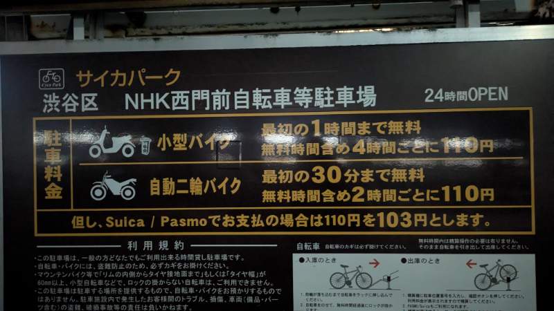 サカイパーク 渋谷区 NHK西門前自転車等駐車場のイメージ